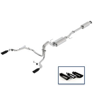 Ford F-150 Performance Exhaust - Rear Exit - Ford Racing - Cat Back Touring - Black Chrome - `15-`18 Ford F-150 Performance Exhaust - Rear Exit - Ford Racing - Cat Back Touring - Black Chrome - `15-`18